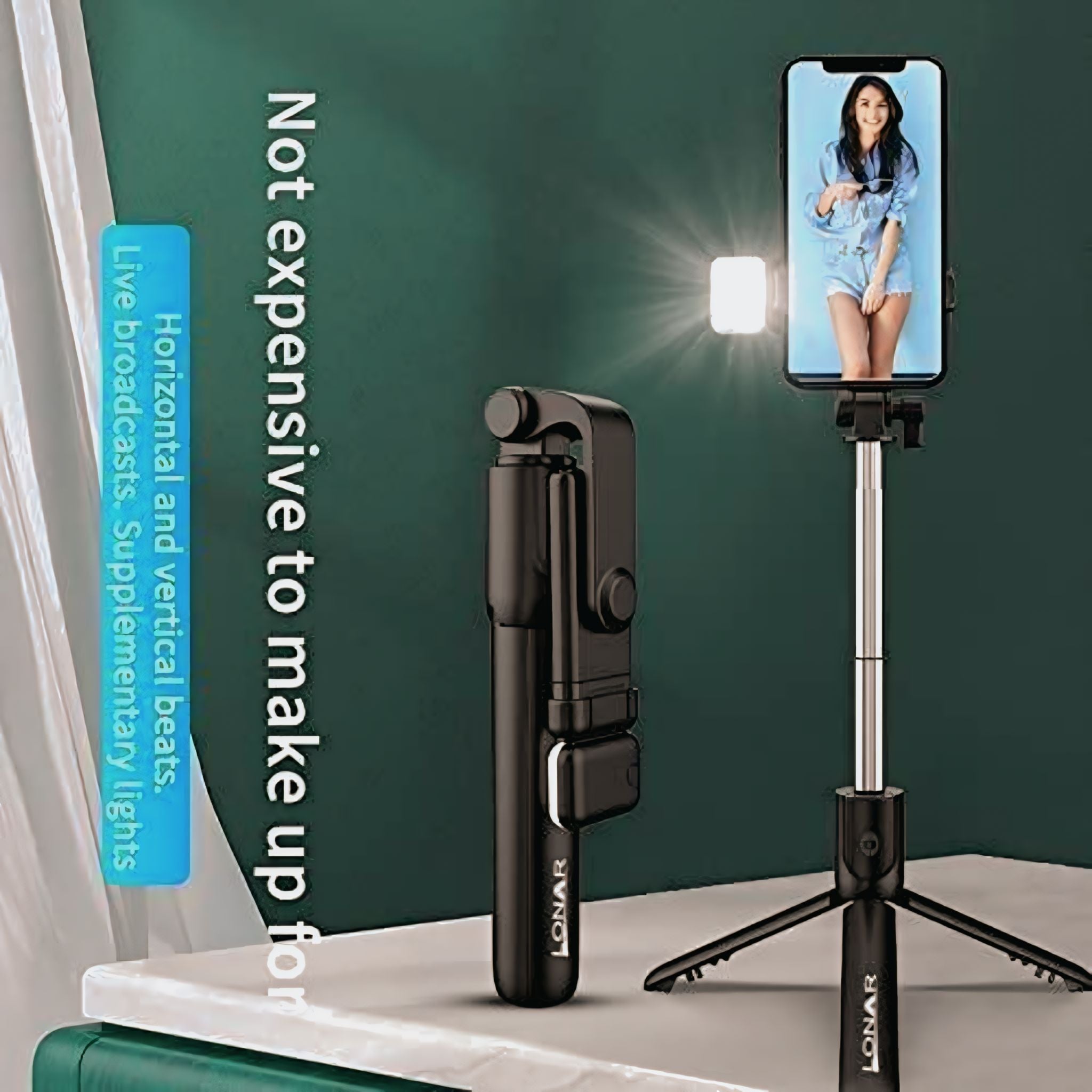 Extendable 3-in-1 Selfie Stick Tripod with Bluetooth Remote