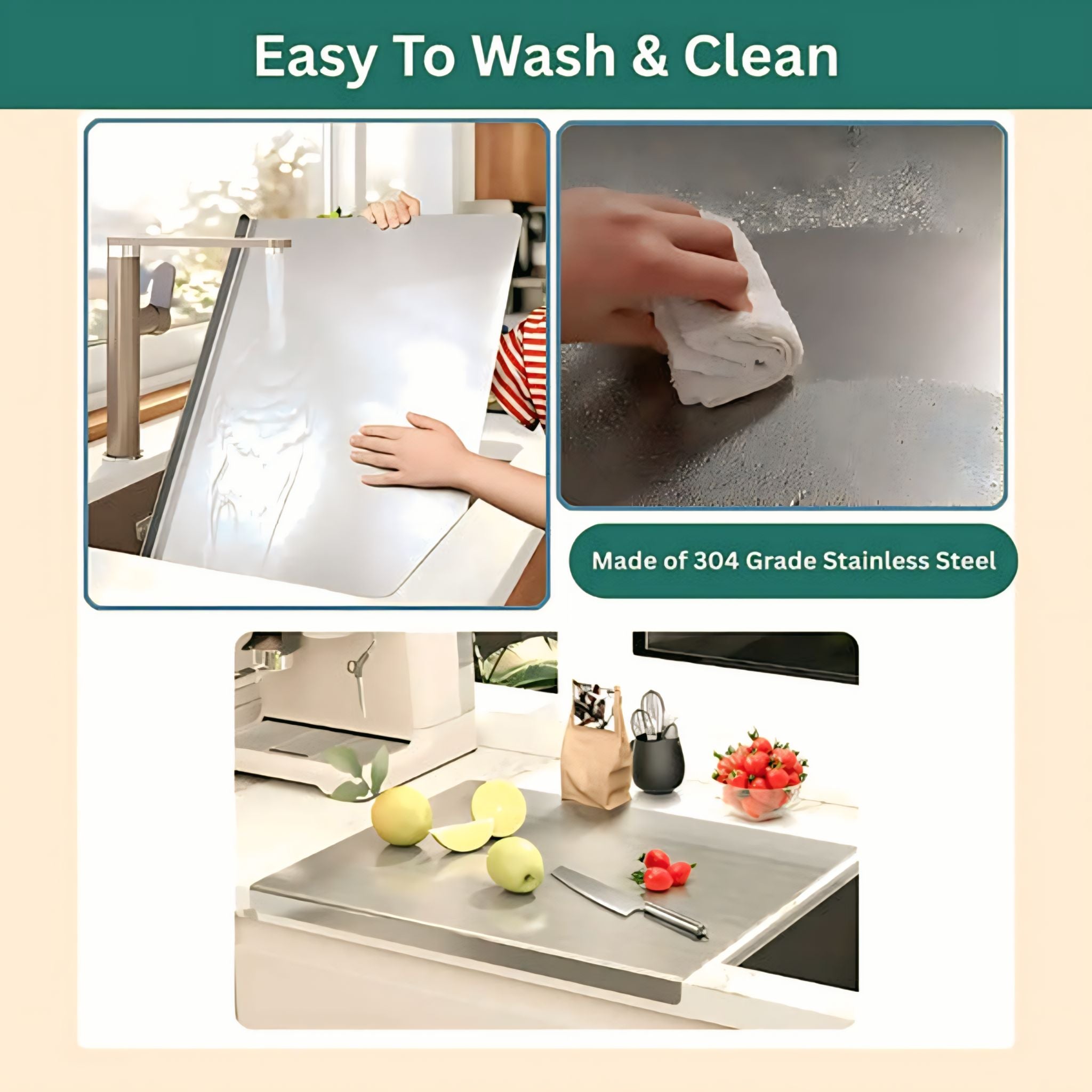 Stainless Steel Chopping Board (35x31cm)