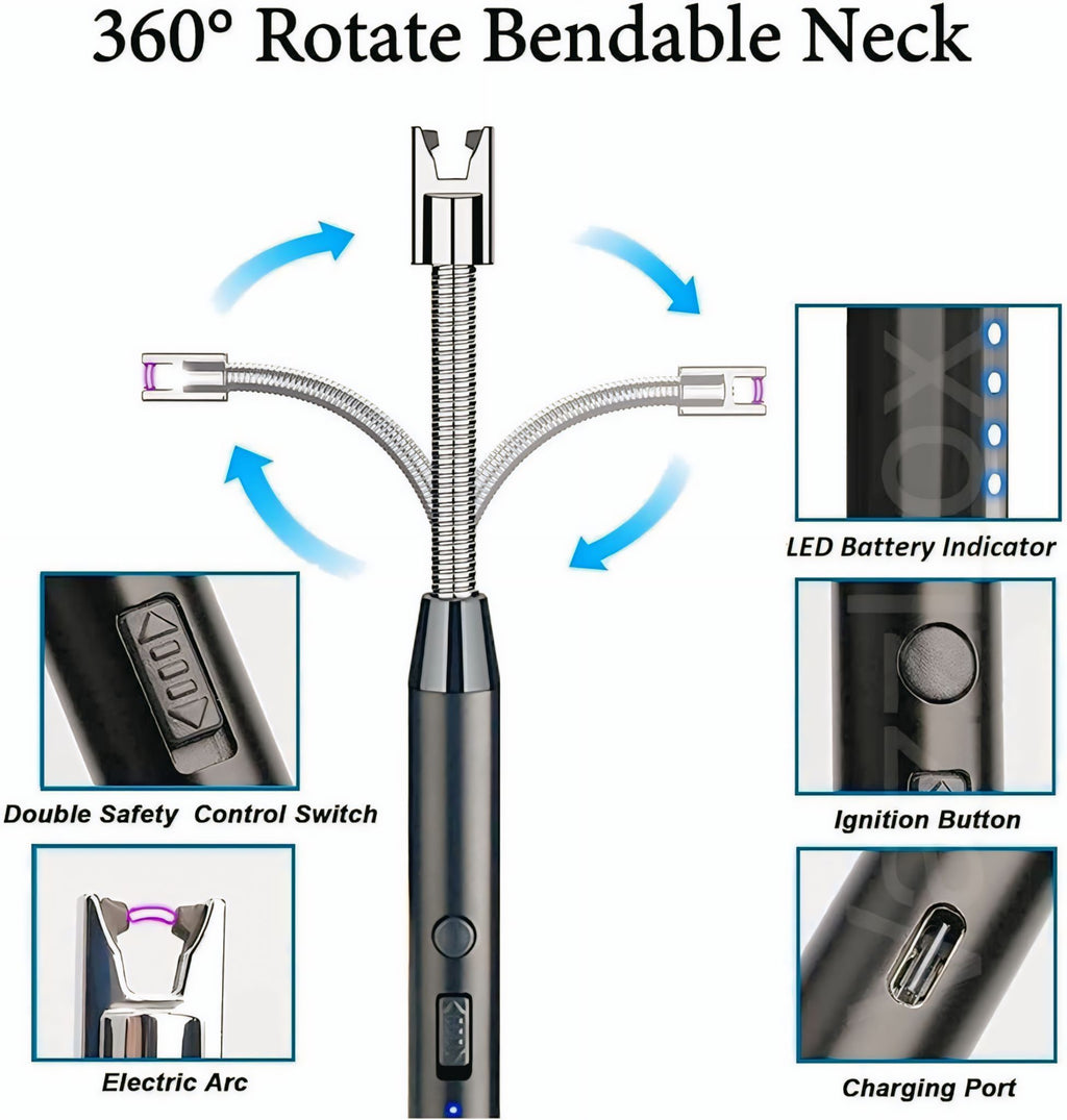 USB Rechargeable Electric Gas Lighter for Kitchen